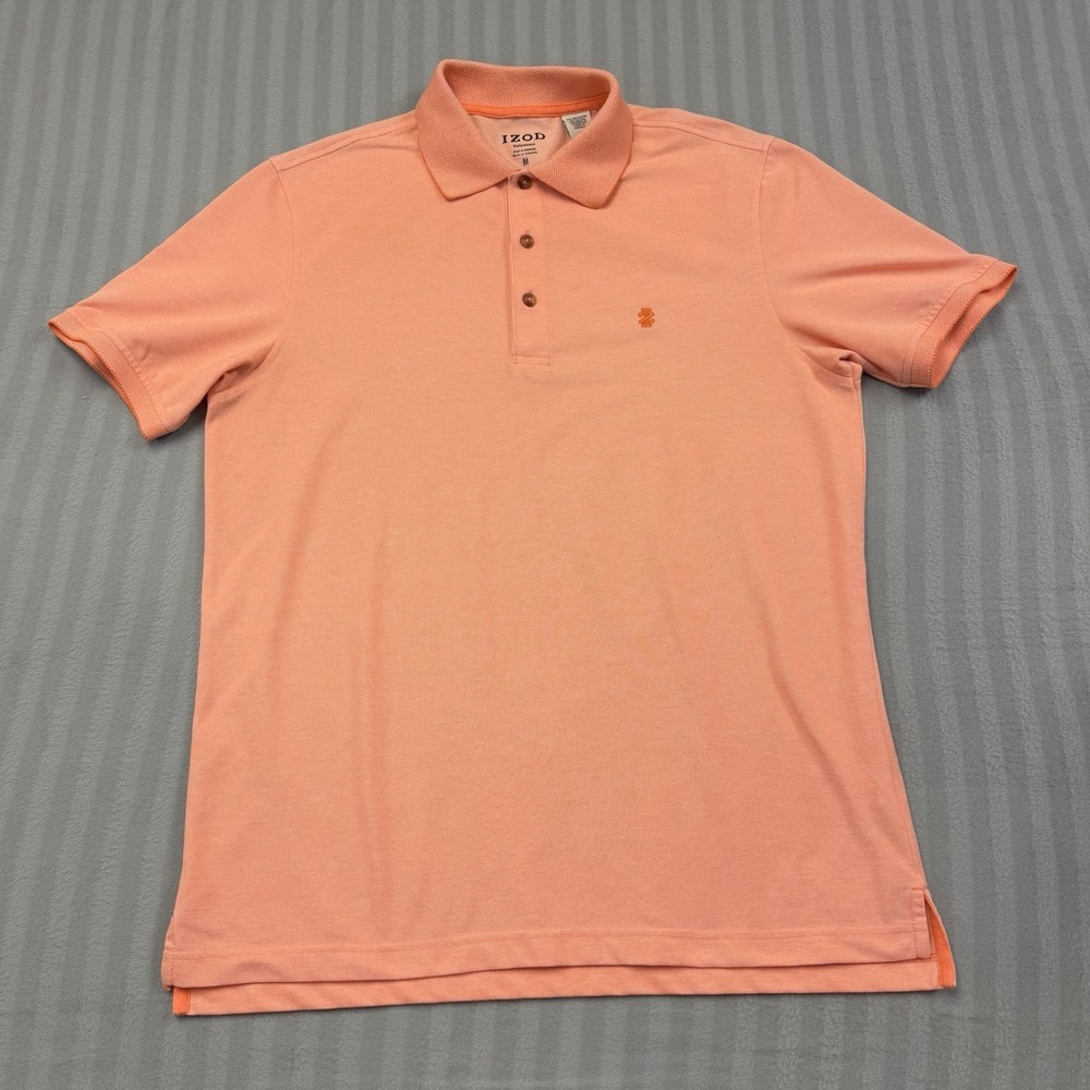 IZOD PerformX Golf Mens Medium Peach Short Sleeve Performance Polo Shirt